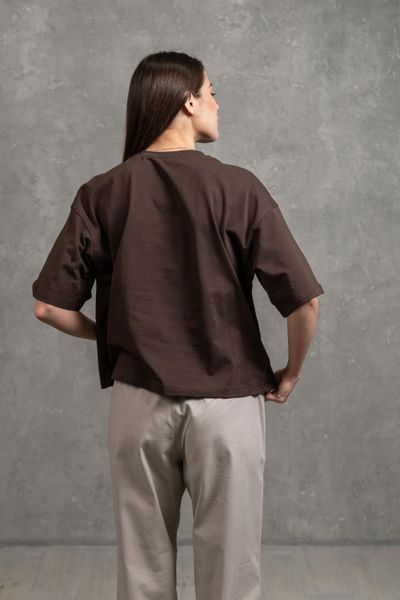 Вкорочена футболка oversize 6041 фото