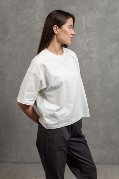 Вкорочена футболка oversize 6041 фото