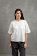 Вкорочена футболка oversize, Молочний, XS-S